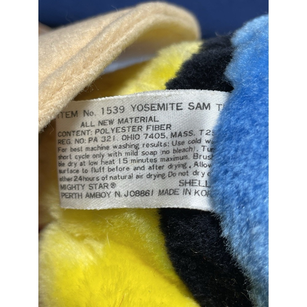 1990 Yosemite Sam Plush Doll Warner Bros. Mighty Star Looney Tunes - Picture 7 of 8